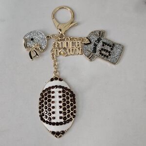 Football Theme Bag Charm/Keychain with Bling Jersey & Helmet Charms- NWOT